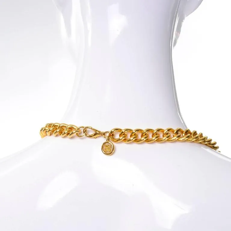 1980's Vintage Givenchy Heavy Gold Chain Necklace