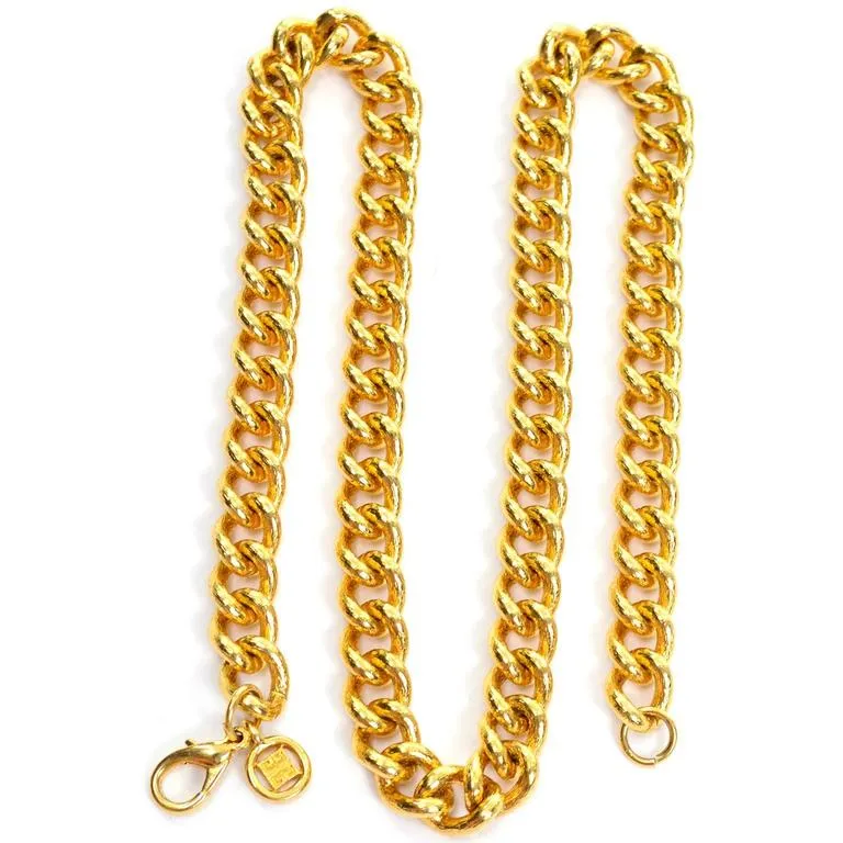 1980's Vintage Givenchy Heavy Gold Chain Necklace