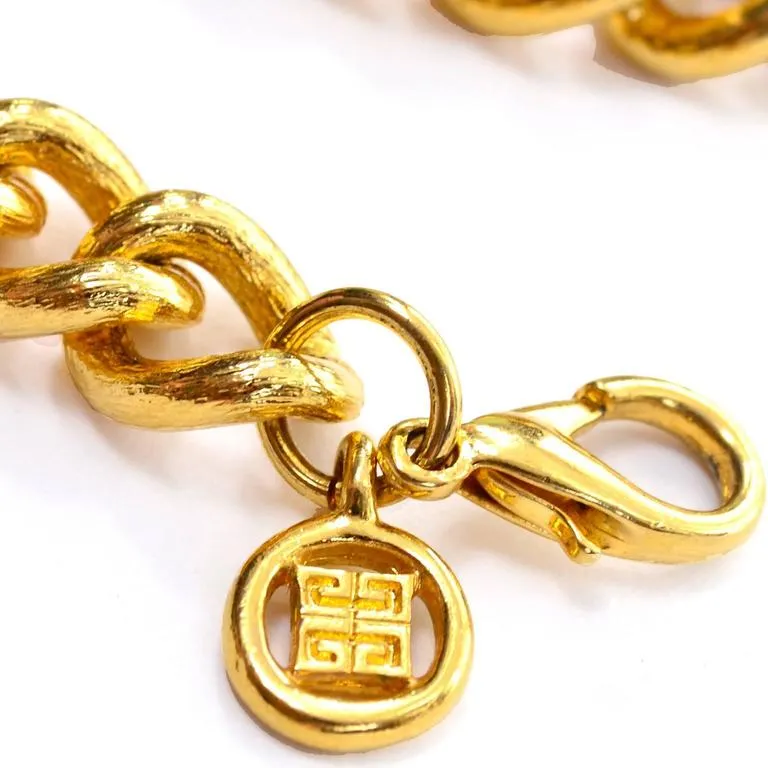 1980's Vintage Givenchy Heavy Gold Chain Necklace