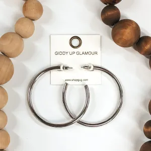 2 1/2 Inch Hoops in Silver