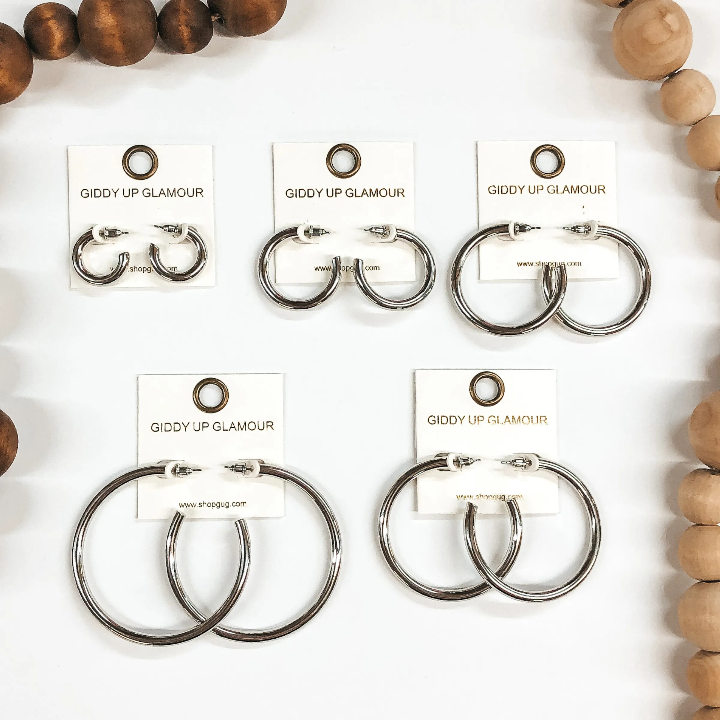 2 1/2 Inch Hoops in Silver