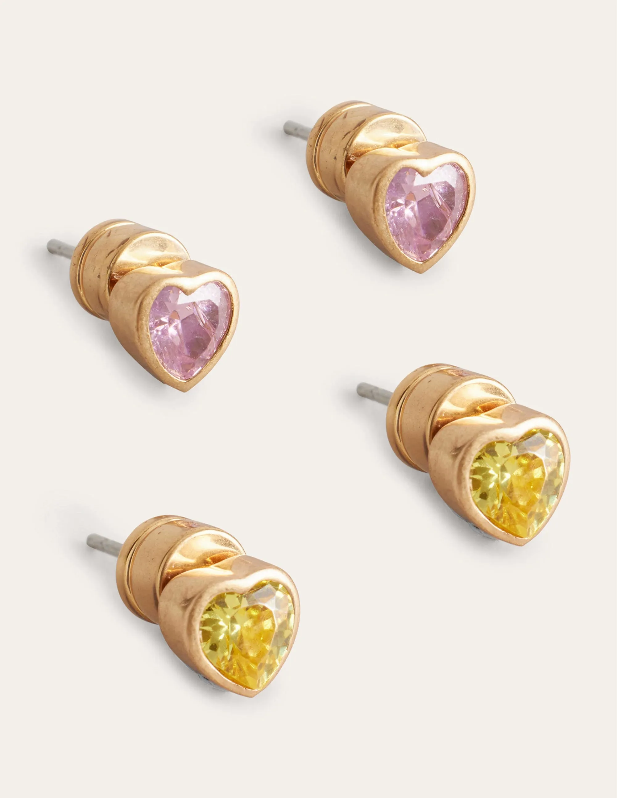 2-Pack Heart Stud Earrings-Multi