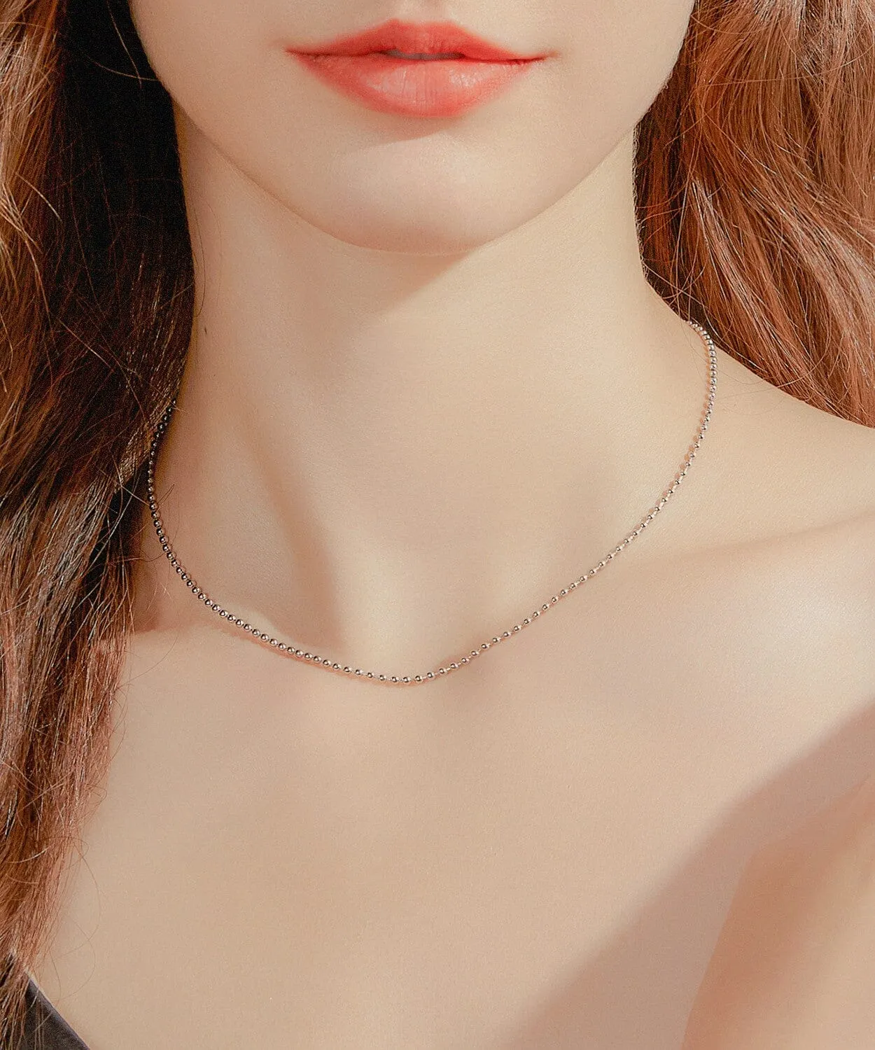 24K White Gold Bead Chain - 2mm