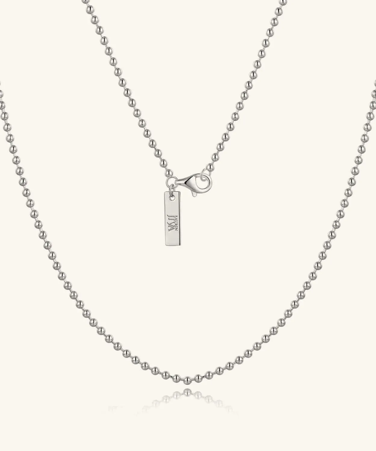 24K White Gold Bead Chain - 2mm
