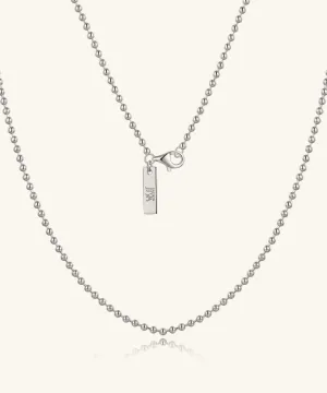 24K White Gold Bead Chain - 2mm
