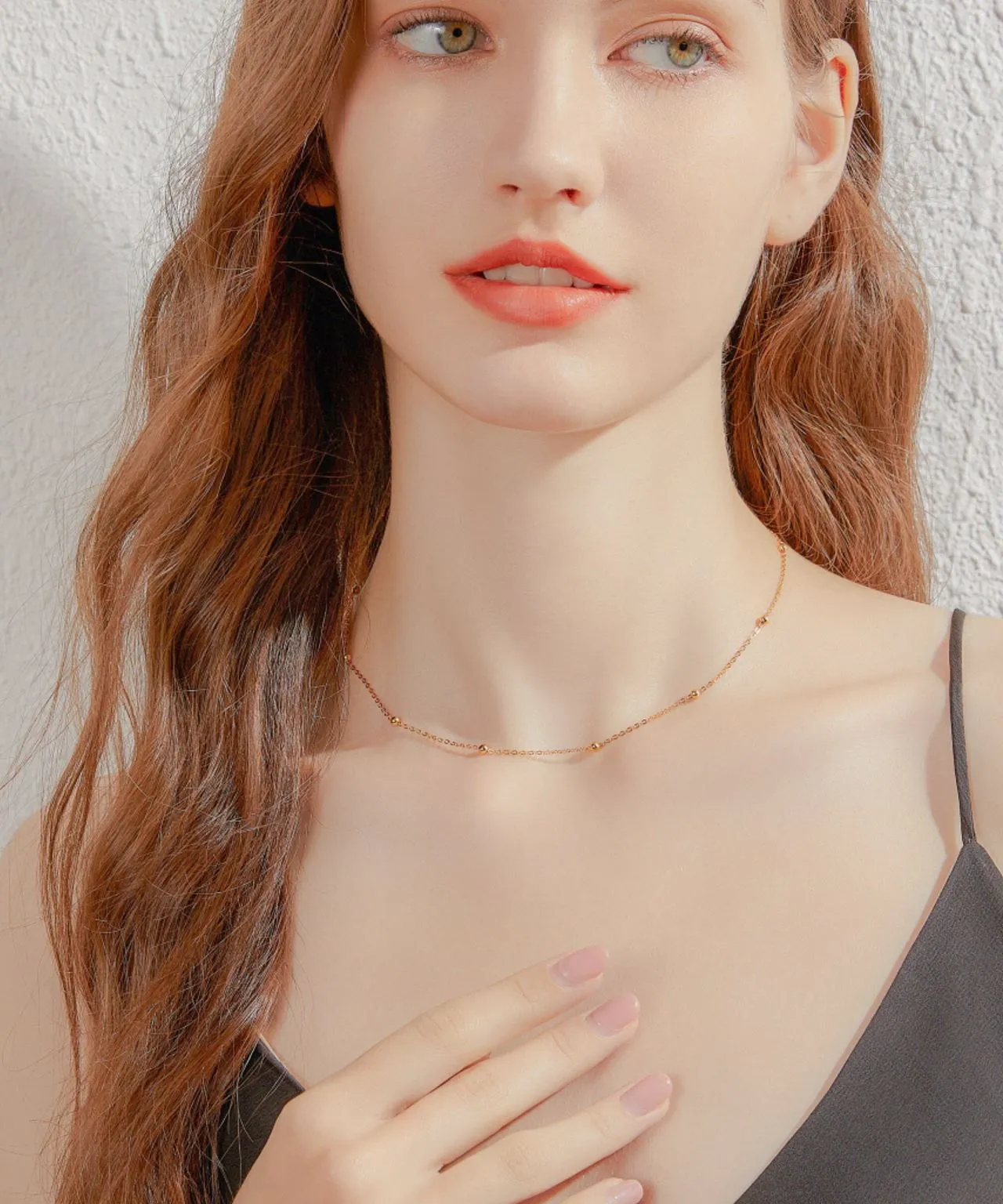 24K Yellow Gold Satellite Chain Necklace - 1mm
