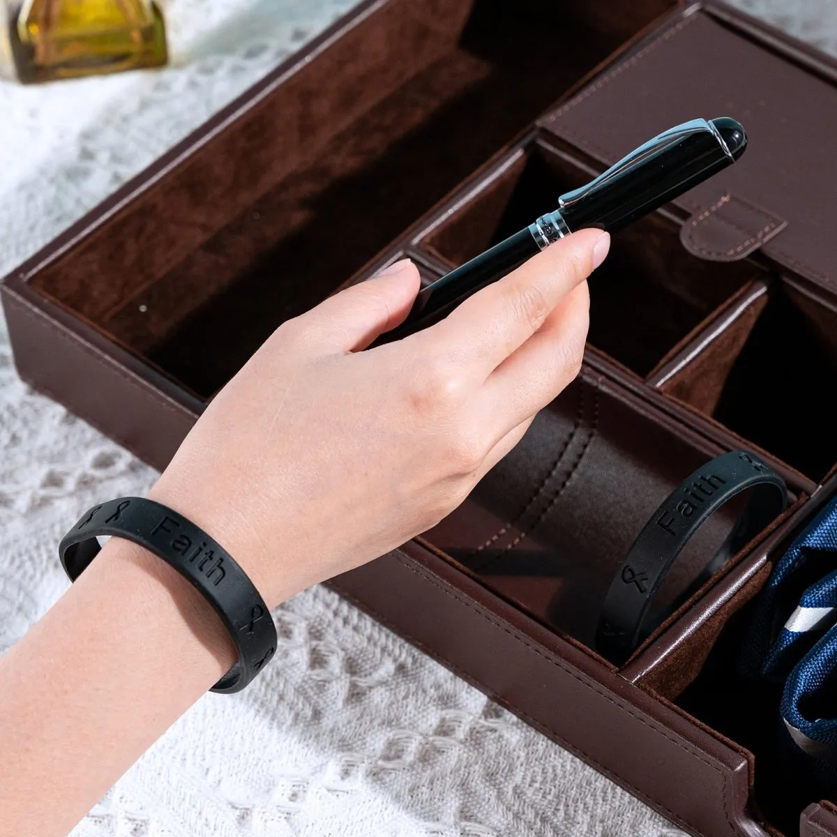25 Black Silicone Bracelets - $16.99