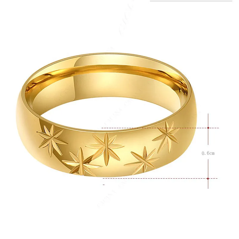 316L Stainless Steel Ring Pattern Cutting Style Retro Rings For Women