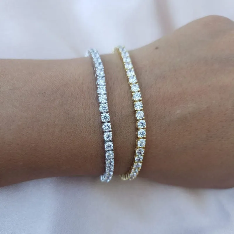 3mm Round Cut C.Z Tennis Bracelet