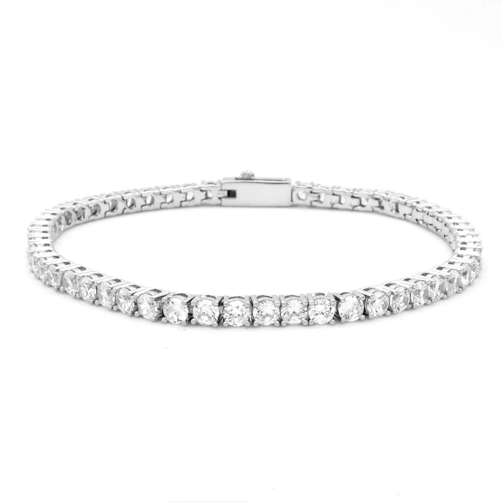 3mm Round Cut C.Z Tennis Bracelet