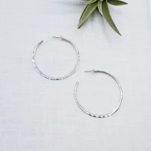 50mm STERLING SILVER TAPERED HOOP