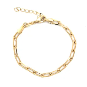 5mm Gold / Rhodium Filled Paperclip Bracelet