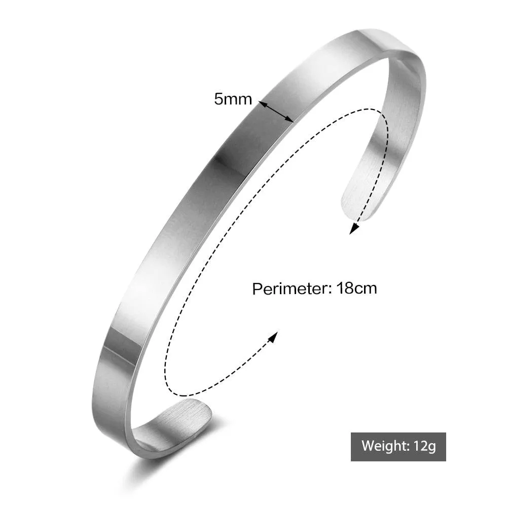 5mm Personalized  Engraved Stainless Steel