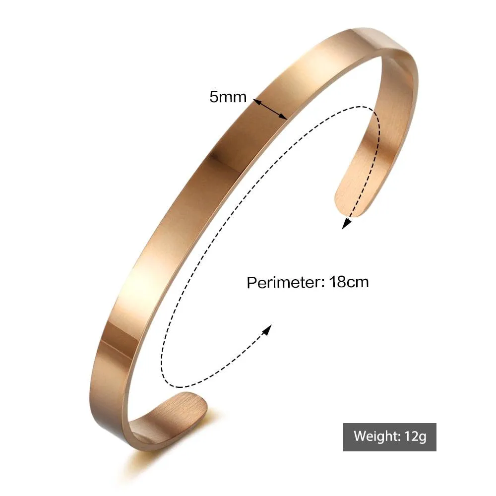 5mm Personalized  Engraved Stainless Steel