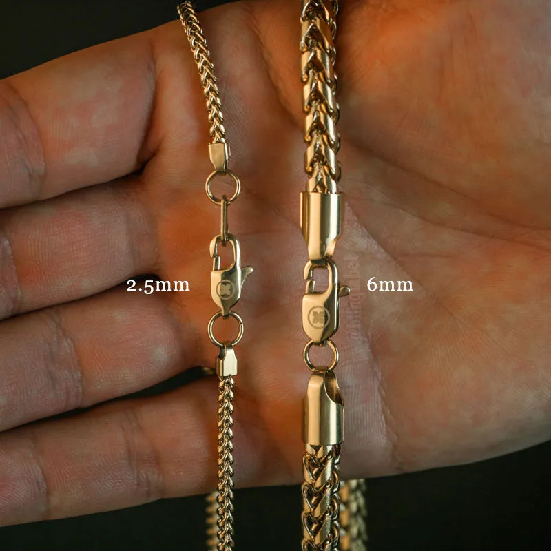 6mm Franco Box Chain in Gold
