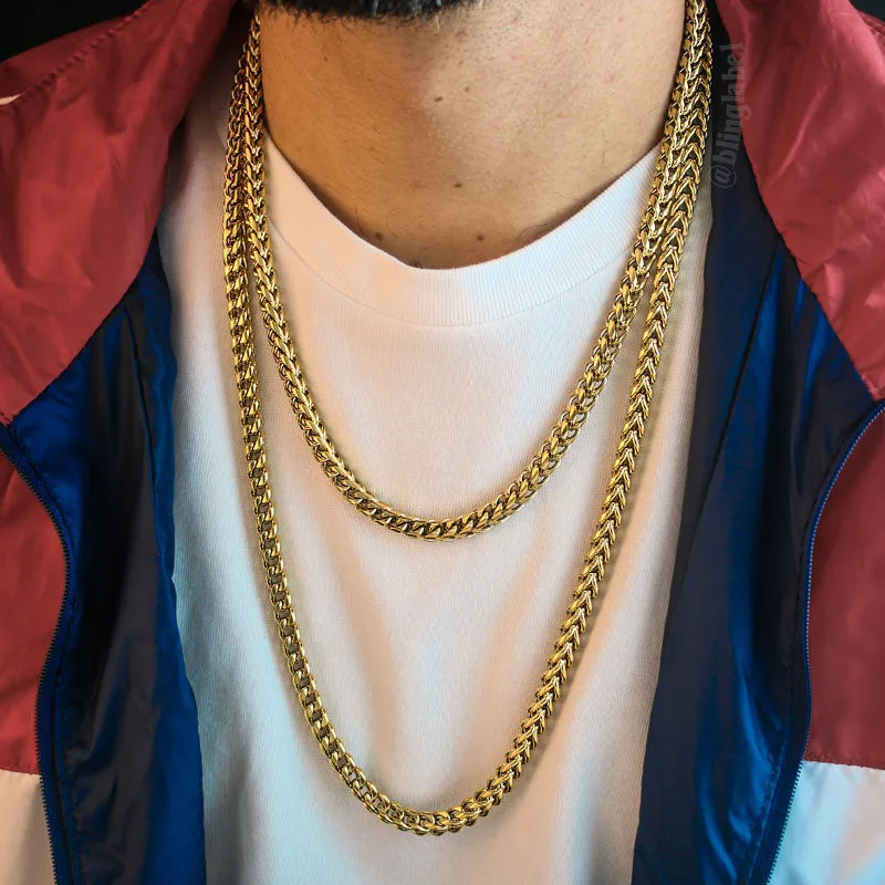 6mm Franco Box Chain in Gold