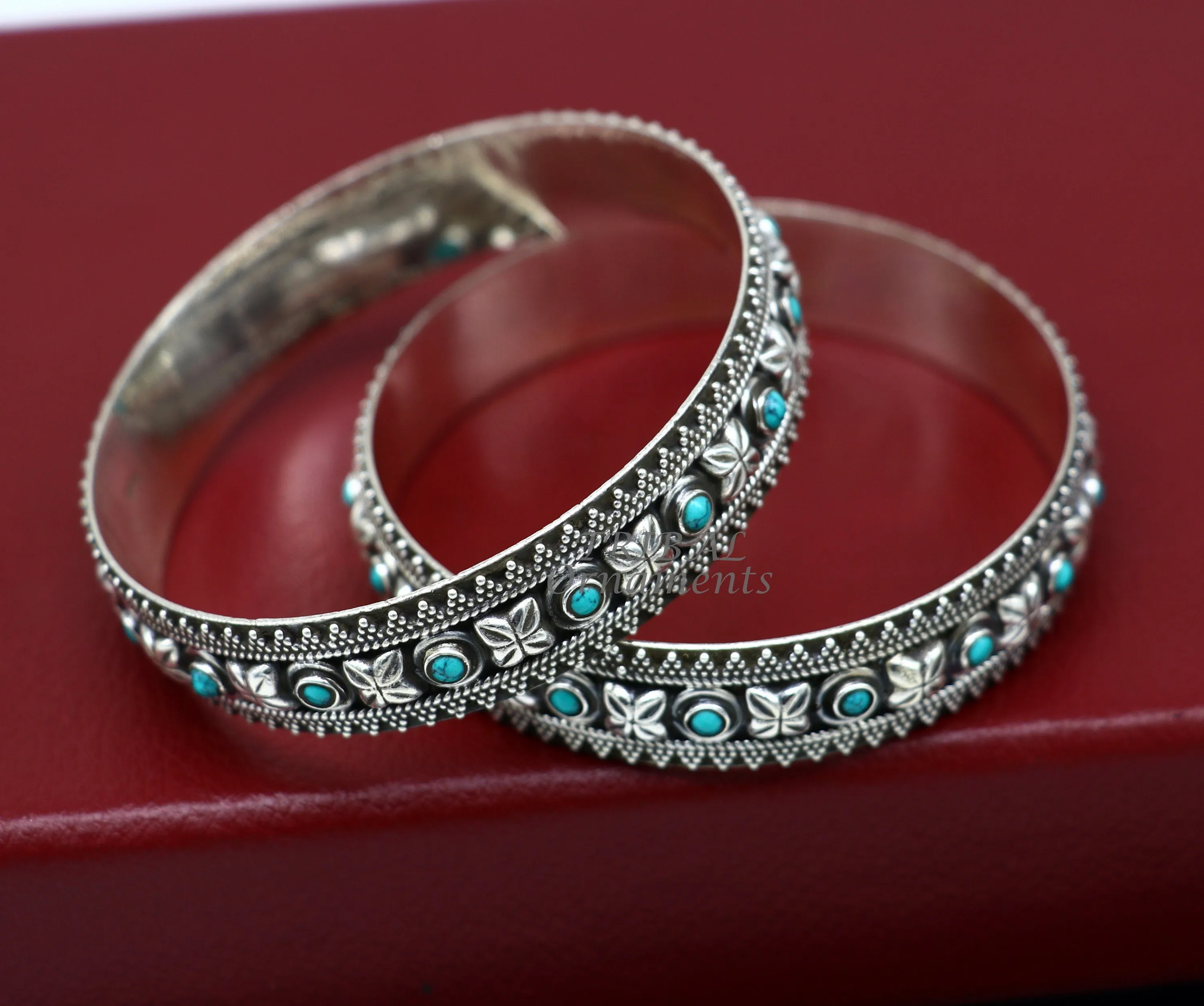 925 sterling silver customized vintage antique design turquoise stone bangle bracelet kada, best gift for brides ethnic jewelry nba338