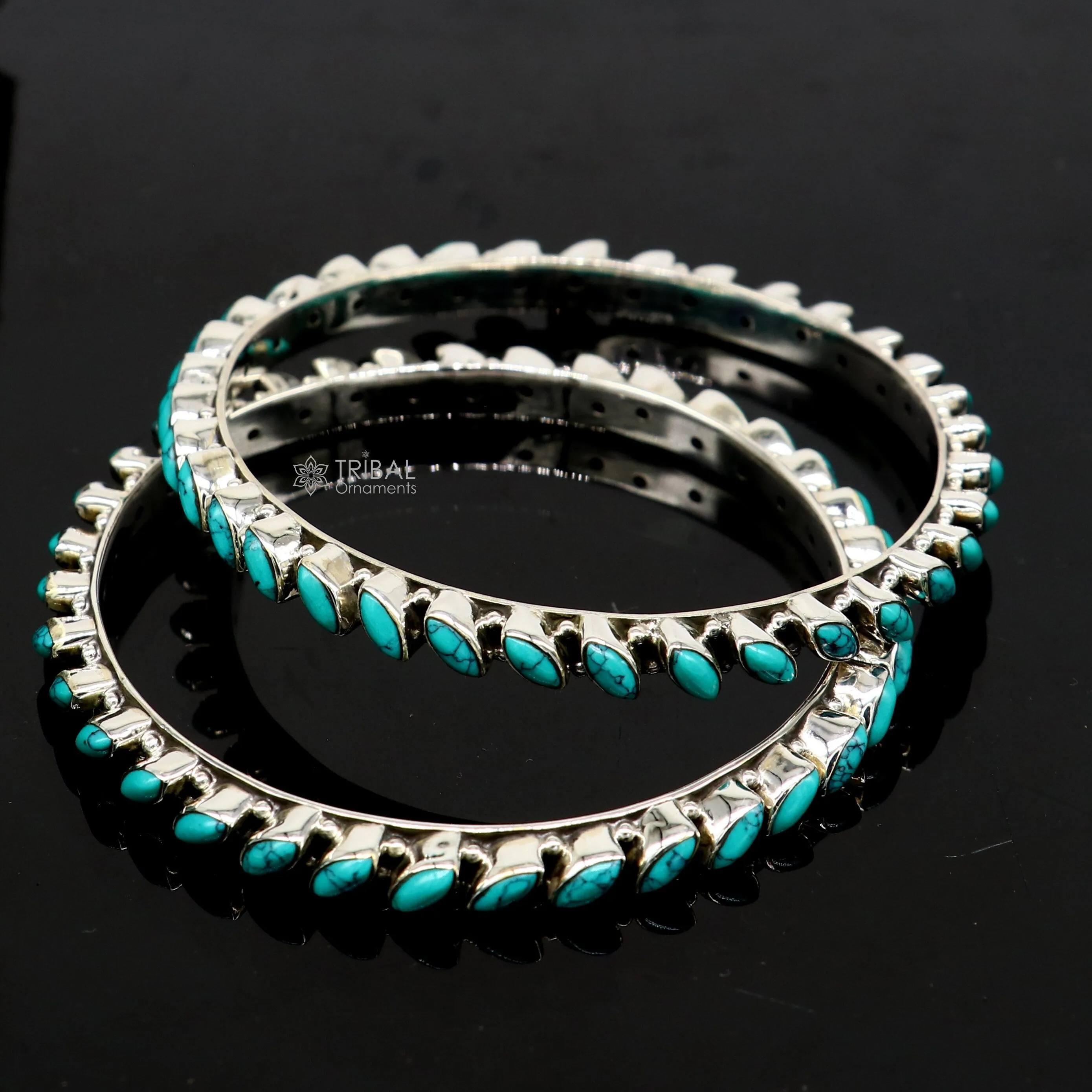 925 sterling silver customized vintage antique design turquoise stone bangle bracelet kada, best gift for brides ethnic jewelry nba388