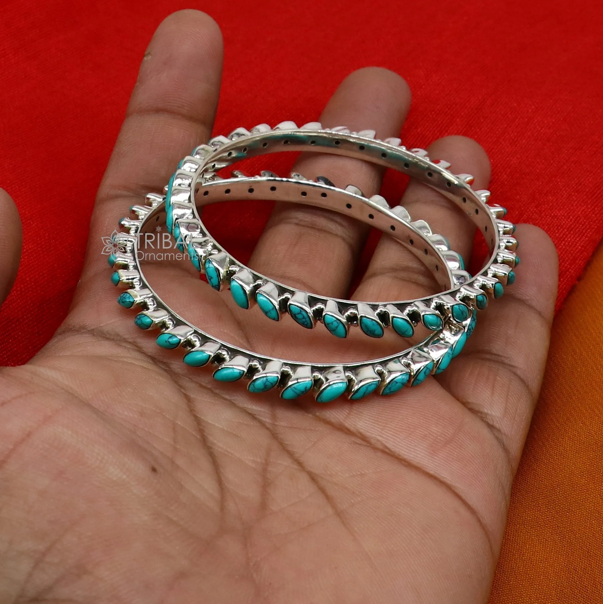 925 sterling silver customized vintage antique design turquoise stone bangle bracelet kada, best gift for brides ethnic jewelry nba388
