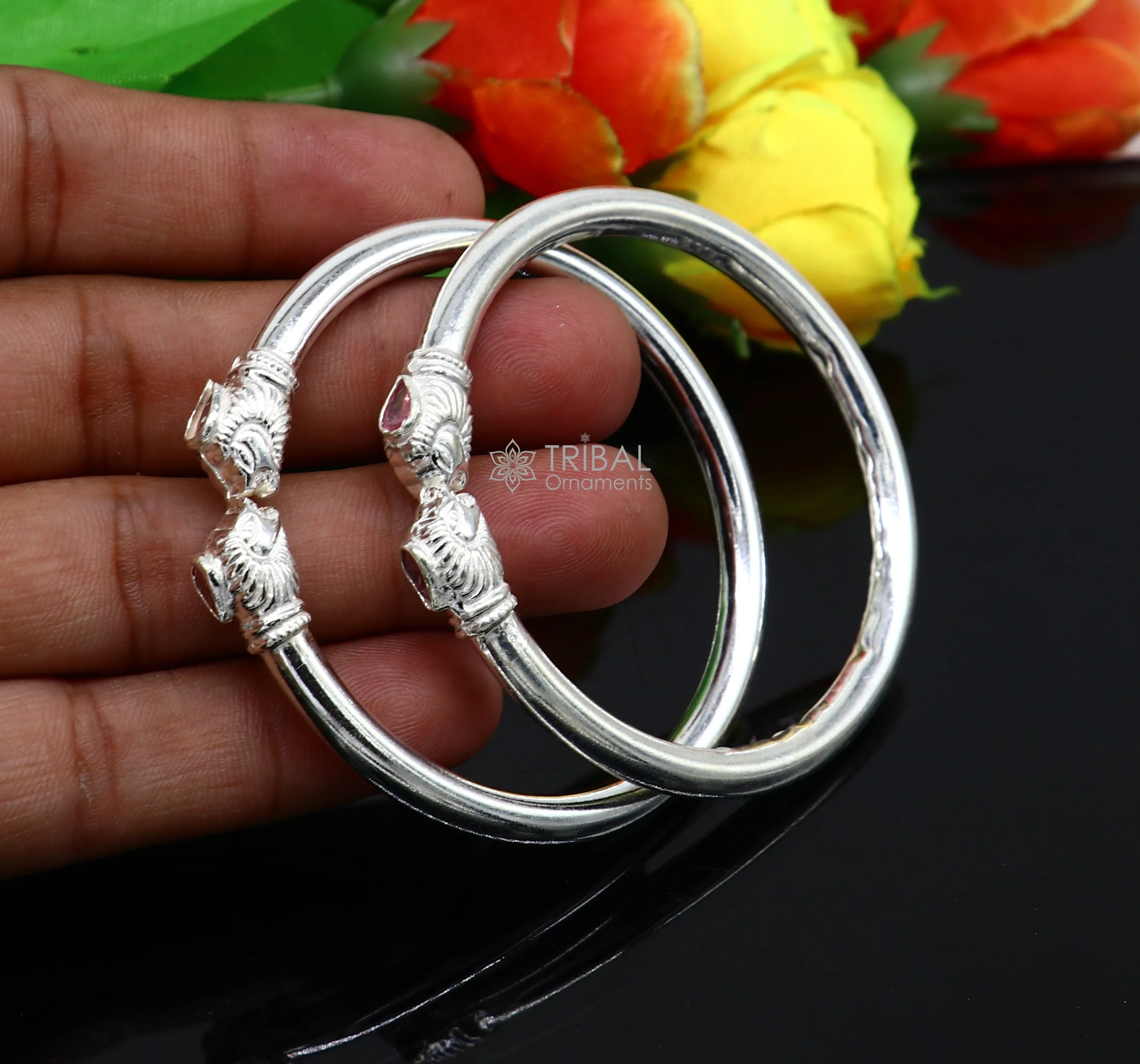 925 sterling silver handmade lion face design cultural trendy kada bracelet for men's and girl's, best delicate Light weight jewelry nsk675