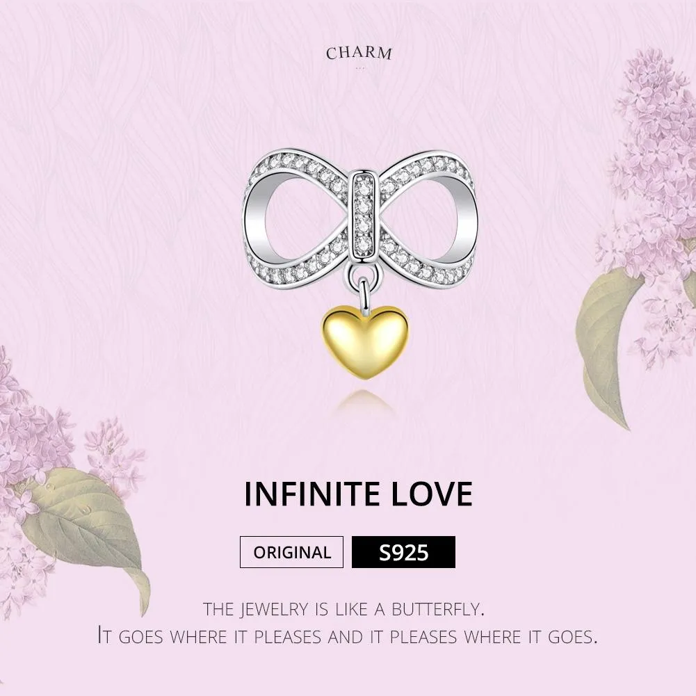 925 Sterling Silver Infinite Love Necklace & Bracelet Charm
