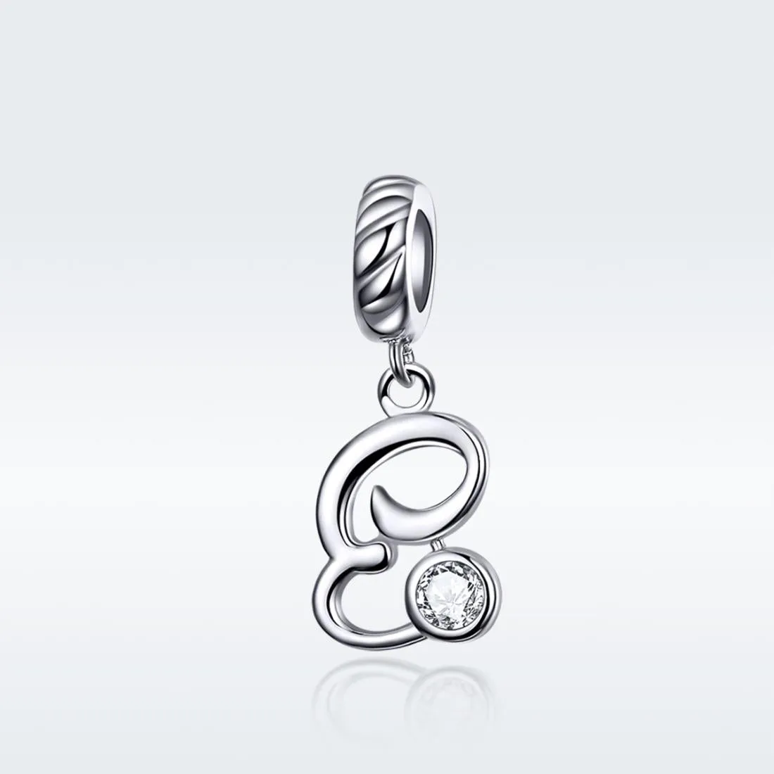 925 Sterling Silver Personalized Letter Pendant For Diy Bracelets And Necklaces Style - E