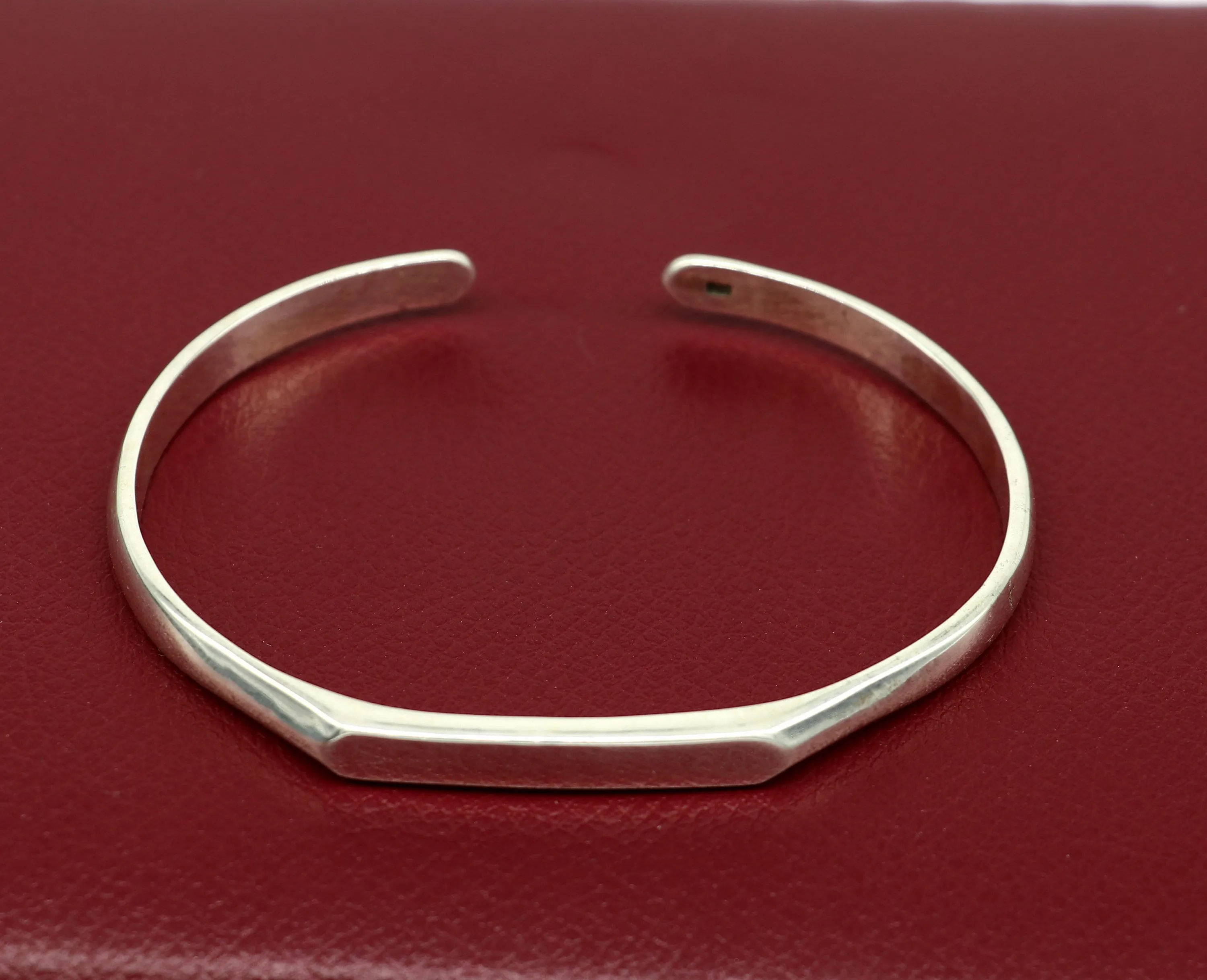 925 sterling silver plain shiny bright bangle bracelet kada, excellent personalized gifting adjustable fancy bangle men's or girls cuff65