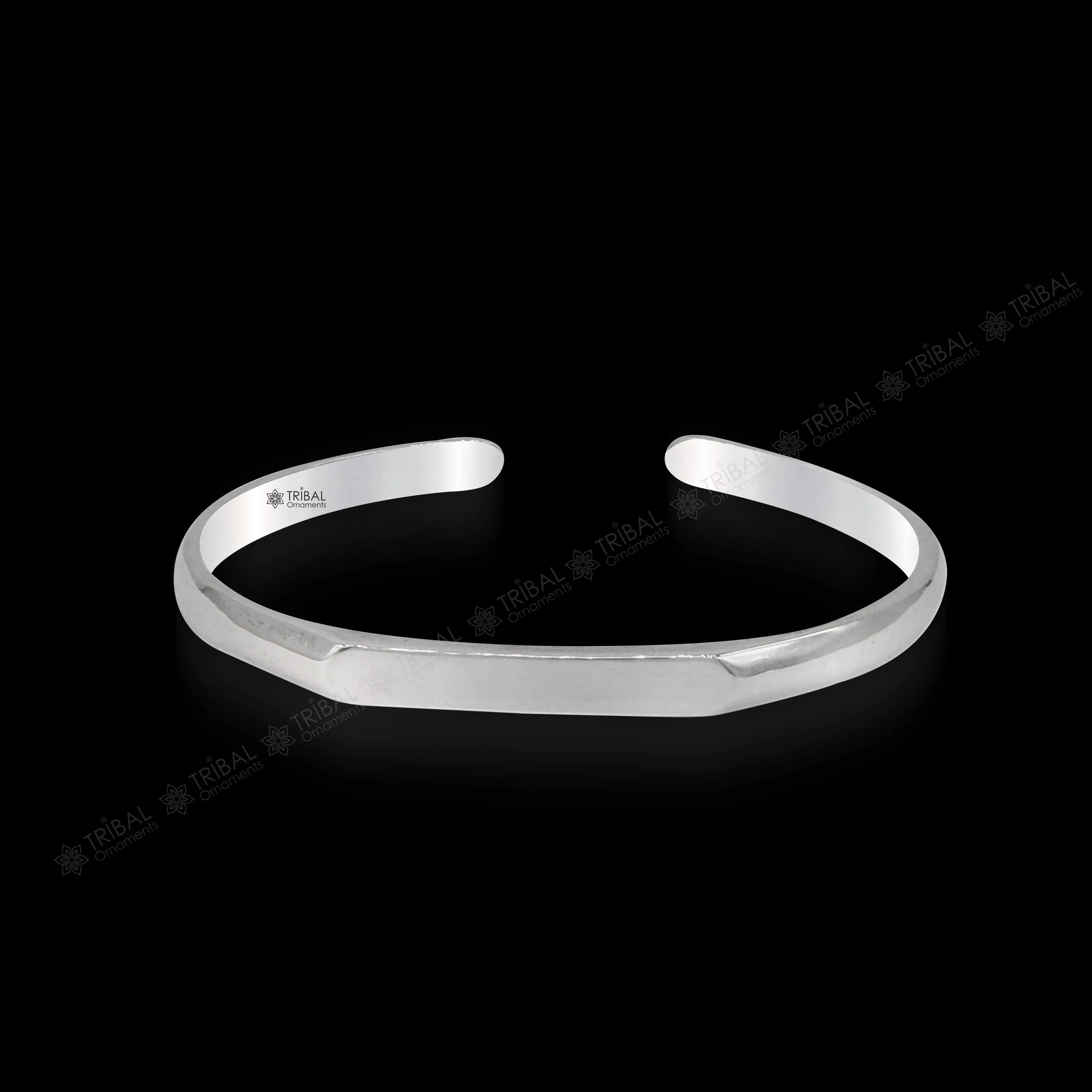 925 sterling silver plain shiny bright bangle bracelet kada, excellent personalized gifting adjustable fancy bangle men's or girls cuff65
