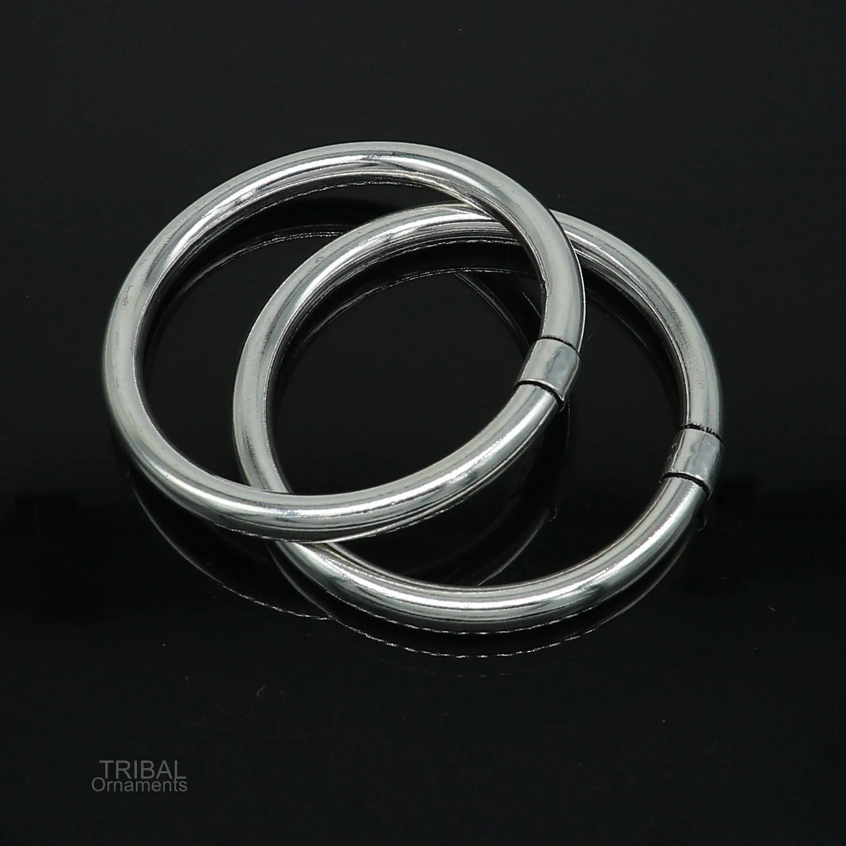 925 sterling silver plain shiny bright bangle bracelet kada, excellent personalized gifting stylish fancy bangle men's or girls ba136