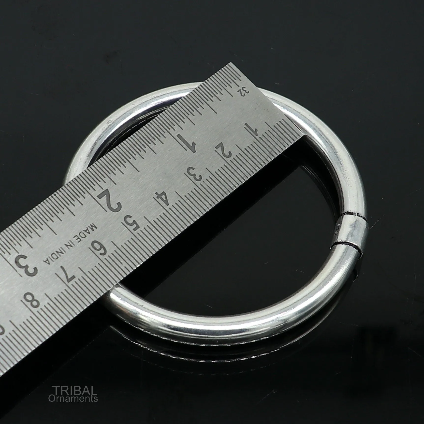 925 sterling silver plain shiny bright bangle bracelet kada, excellent personalized gifting stylish fancy bangle men's or girls ba136