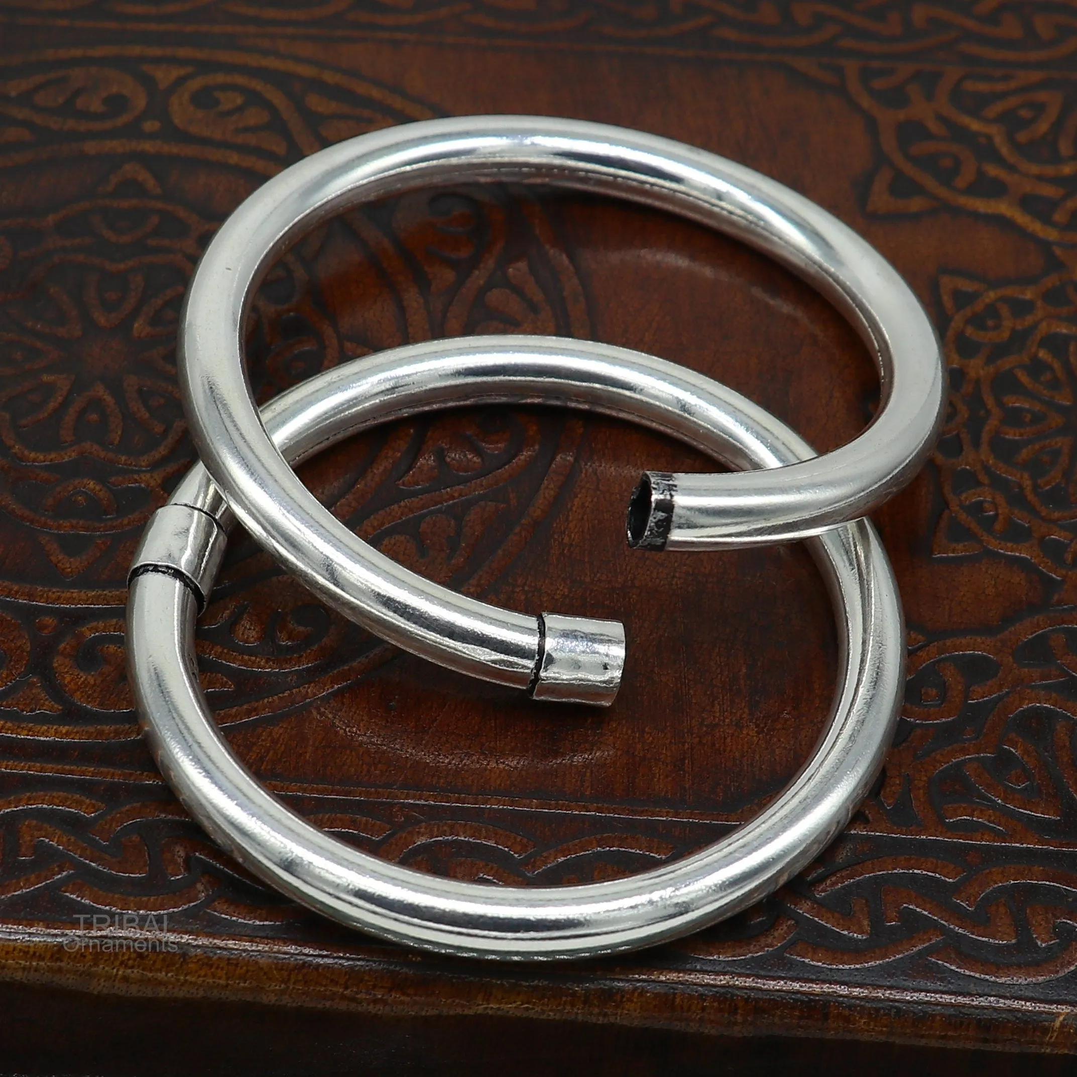 925 sterling silver plain shiny bright bangle bracelet kada, excellent personalized gifting stylish fancy bangle men's or girls ba136