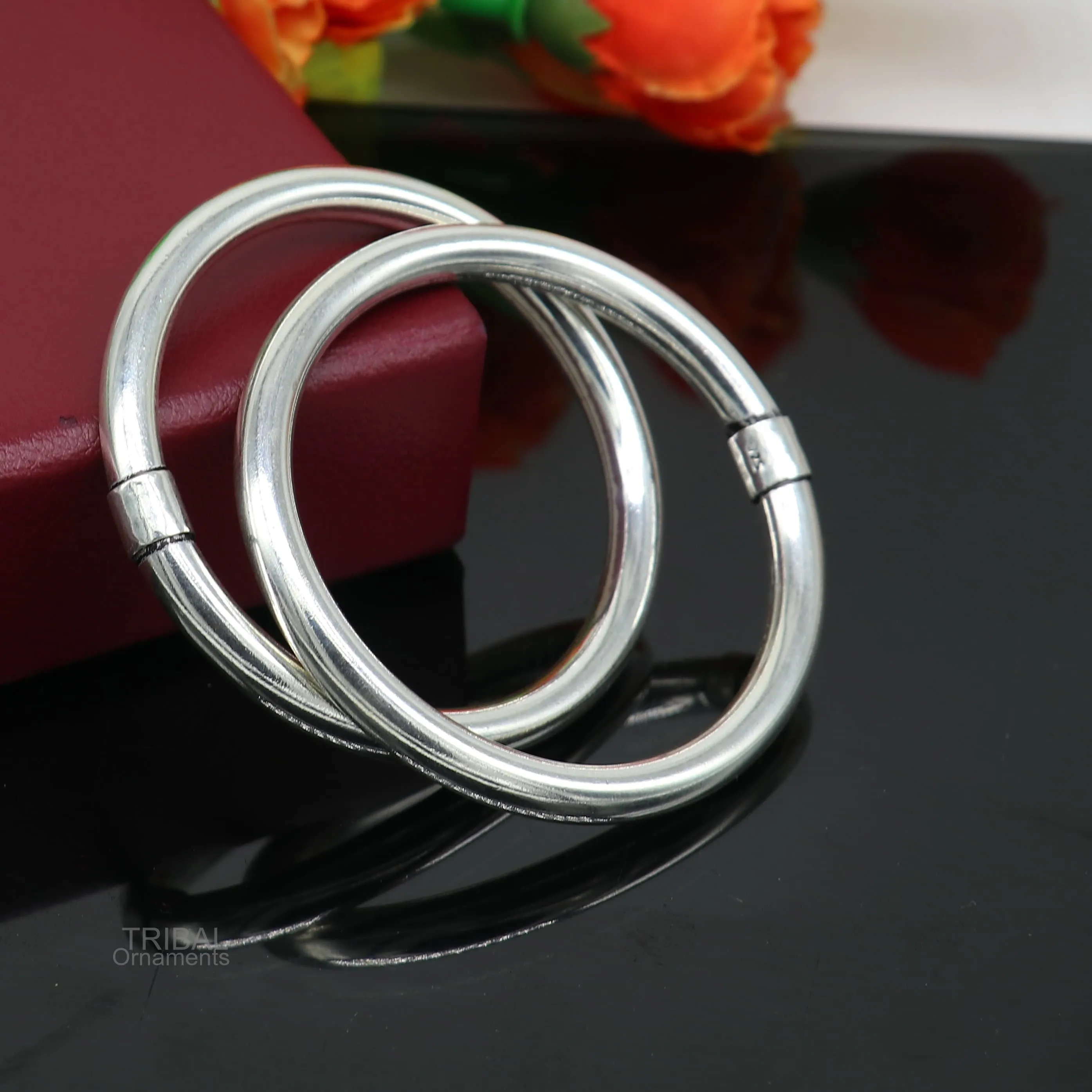 925 sterling silver plain shiny bright bangle bracelet kada, excellent personalized gifting stylish fancy bangle men's or girls ba136