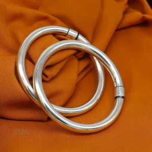 925 sterling silver plain shiny bright bangle bracelet kada, excellent personalized gifting stylish fancy bangle men's or girls ba136