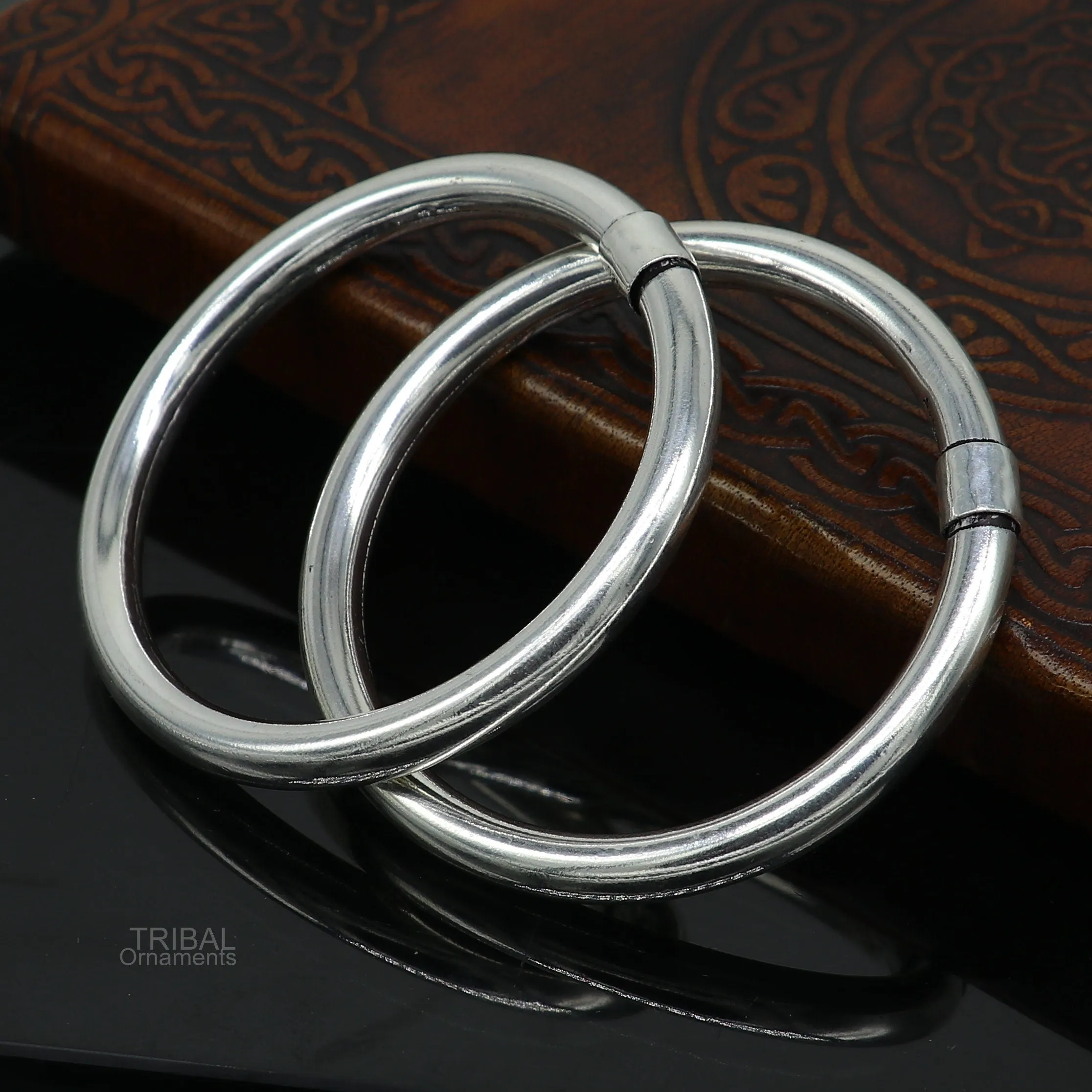 925 sterling silver plain shiny bright bangle bracelet kada, excellent personalized gifting stylish fancy bangle men's or girls ba136