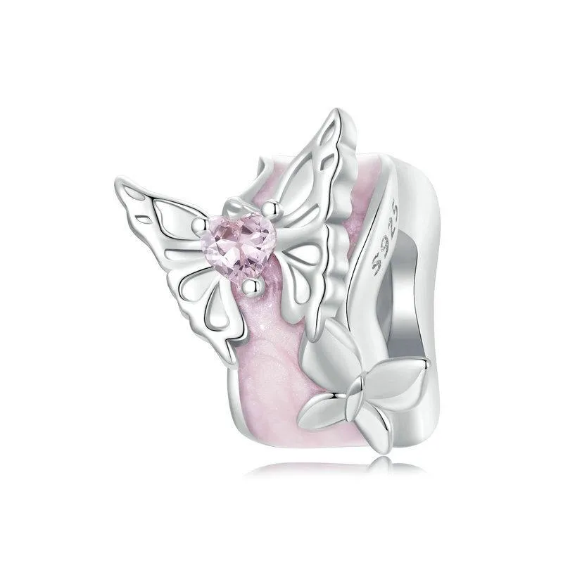 925 Sterling Silver Platinum Butterfly Silicone Diy Beads