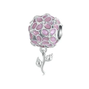 925 Sterling Silver Platinum Plated Zircon Flower Beads