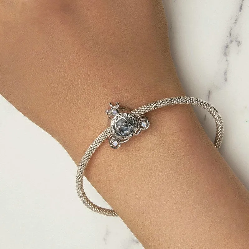 925 Sterling Silver Pumpkin Charm For Diy Bracelets