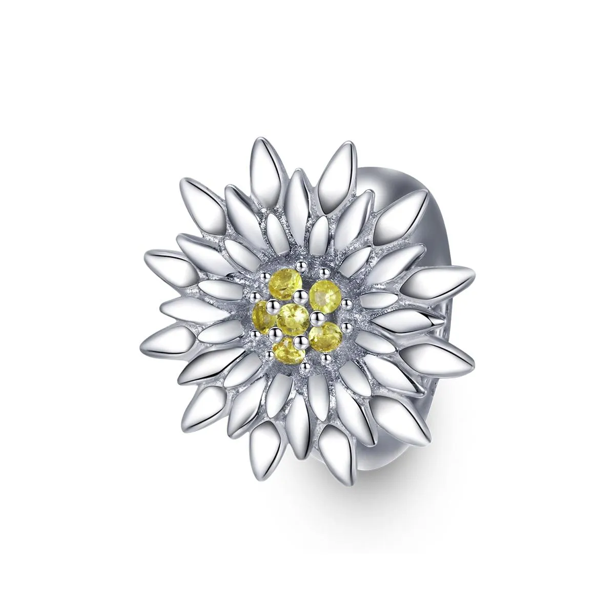 925 Sterling Silver Sunflower Bead Bracelet & Necklace Set