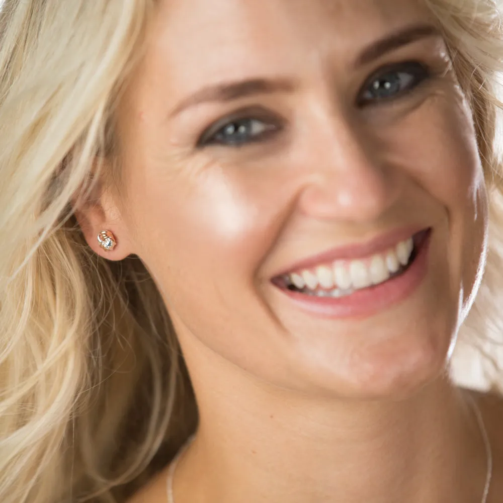 9ct Rose Gold & Sterling Silver Knot Earrings