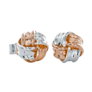 9ct Rose Gold & Sterling Silver Knot Earrings