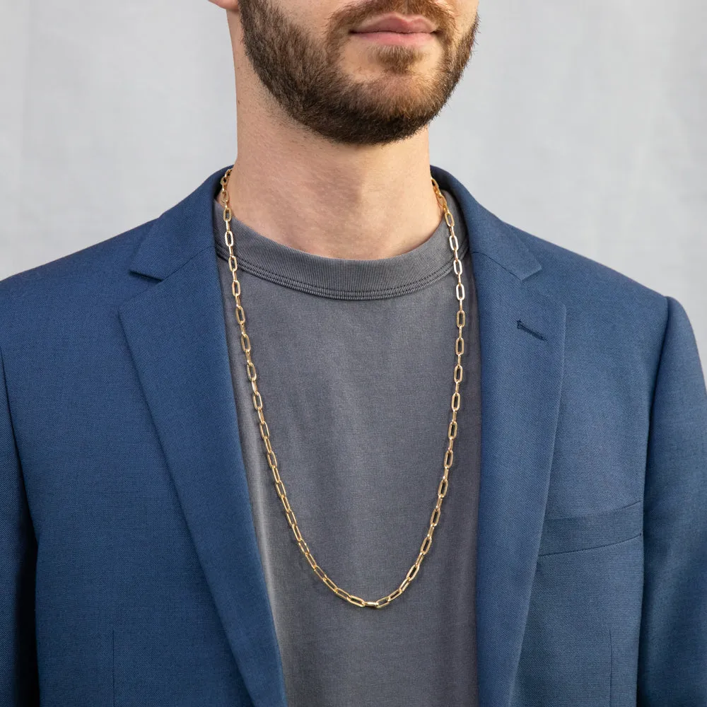 9ct Yellow Gold Extra Large Paperclip 76cm Chain