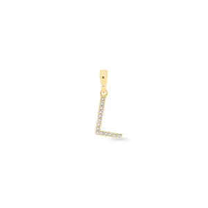 9K Gold Diamond 'L' Initial Pendant - DSSP-L