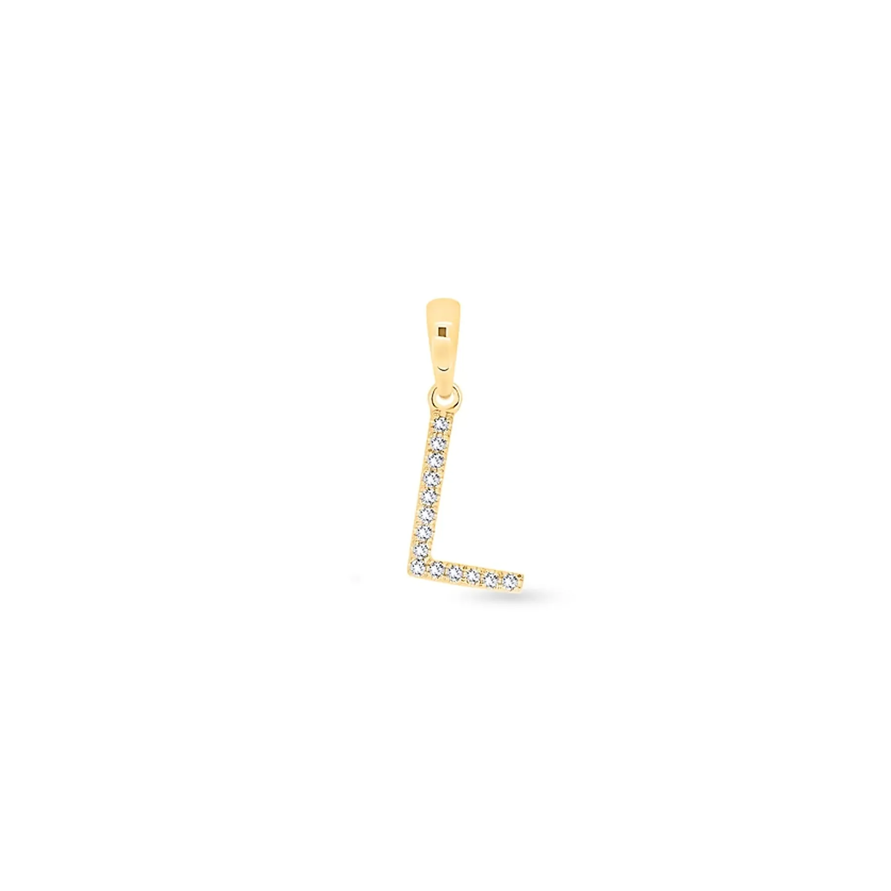 9K Gold Diamond 'L' Initial Pendant - DSSP-L