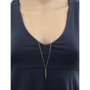 Accent Vertical Bar Hammered Long Necklace