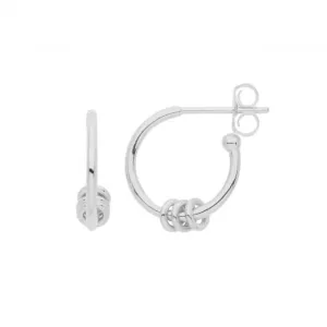 Acotis Silver Hoops Rhodium Lucky With Rings G51276