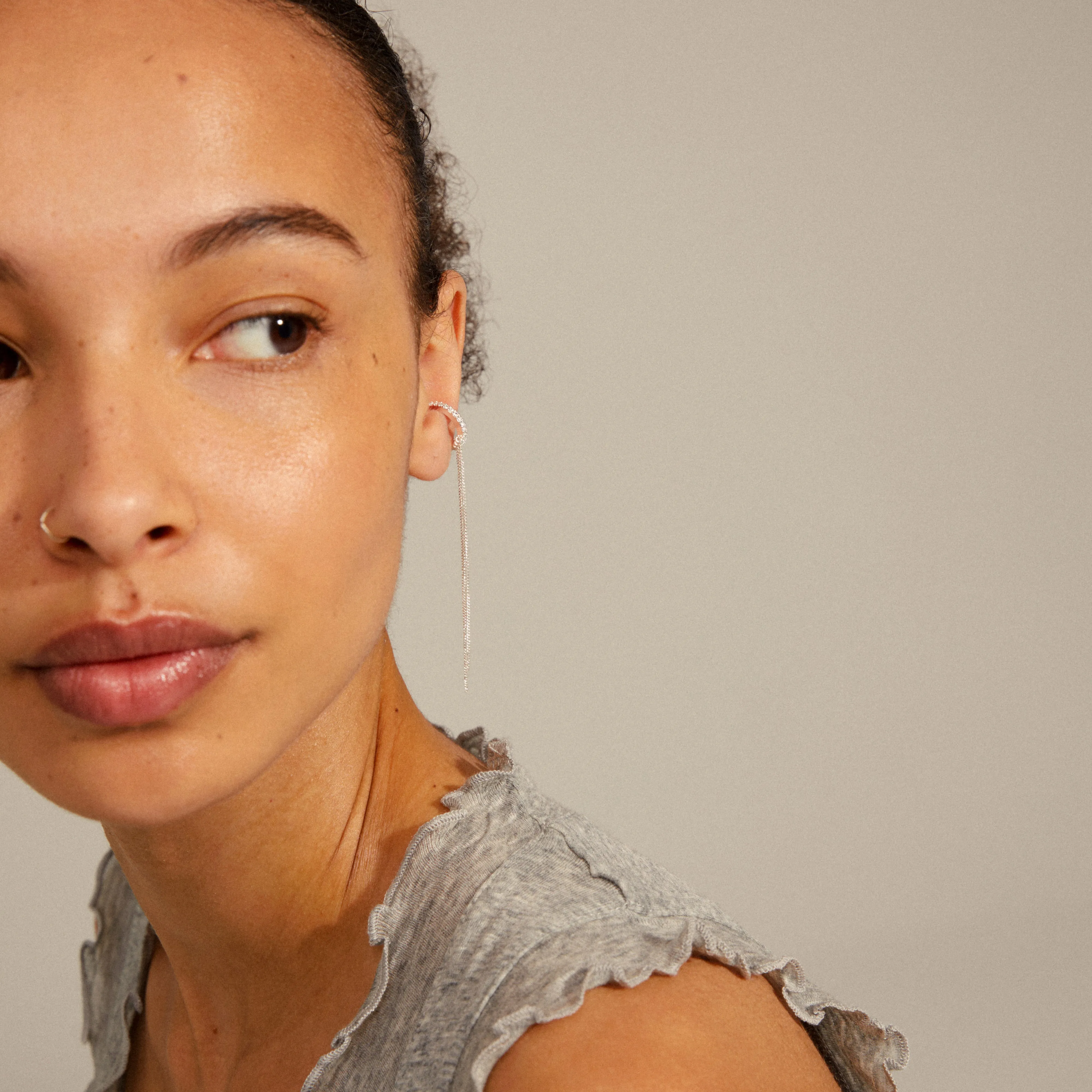 ALANNA recycled cuff earring silver-plated
