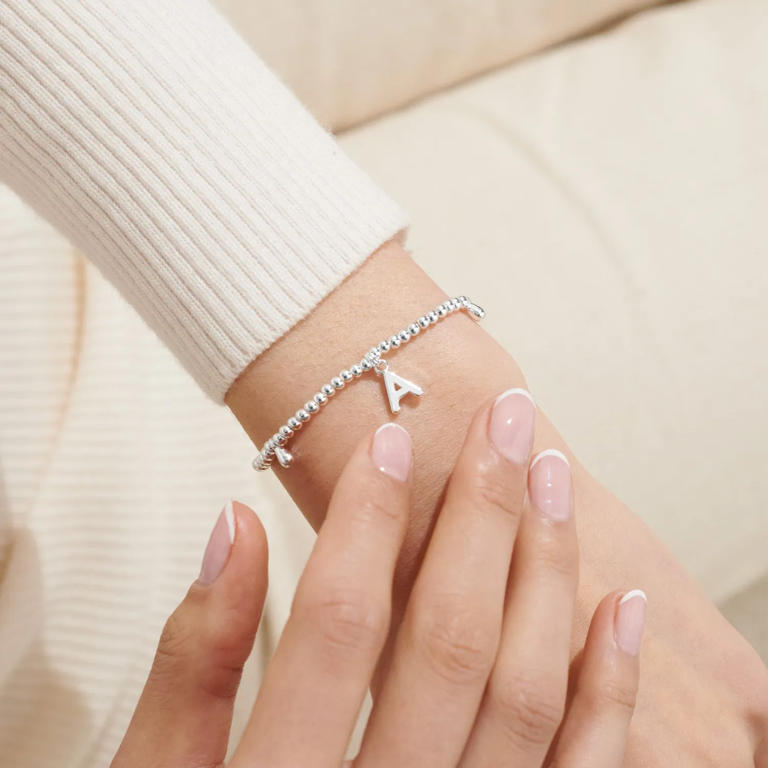 Alphabet A Little A Silver Plated Bracelet 7742