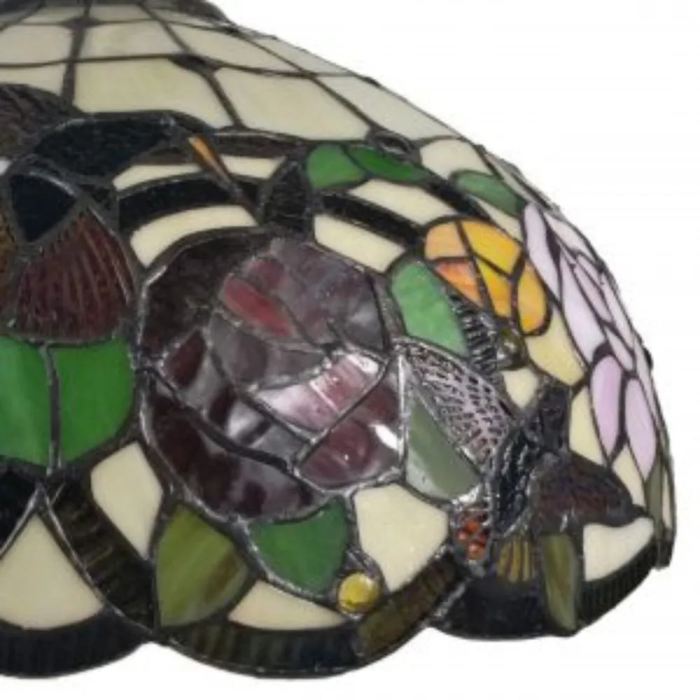 Amora Lighting Tiffany Style AM019HL16B Hummingbirds Floral Hanging Lamp 16" Wide