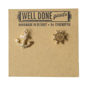 Anchor & Helm Stud Earrings