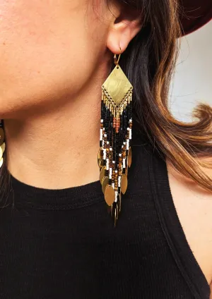 Angela Tiger Eye Beaded Earrings